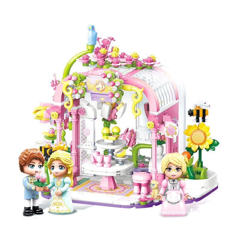 Enlighten 32020 Qman 32020 non  TRÀ CHIỀU HOA BIỂN bộ đồ chơi xếp lắp ráp ghép mô hình PRINCESS LEAH 673 khối