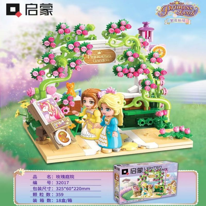 Enlighten 32017 Qman 32017 non  VƯỜN HOA HỒNG bộ đồ chơi xếp lắp ráp ghép mô hình PRINCESS LEAH 359 khối