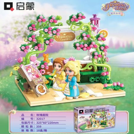 Enlighten 32017 Qman 32017 non  VƯỜN HOA HỒNG bộ đồ chơi xếp lắp ráp ghép mô hình PRINCESS LEAH 359 khối