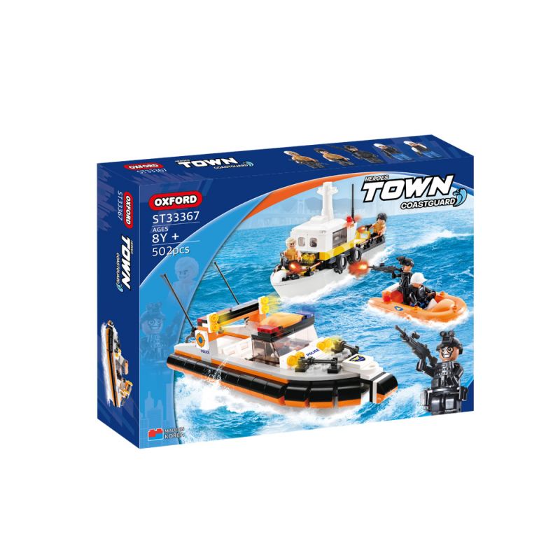 OXFORD ST33367 33367 non  ANH HÙNG THÀNH PHỐ CẢNH SÁT BIỂN bộ đồ chơi xếp lắp ráp ghép mô hình 502 khối