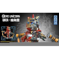 ZHEGAO GZ8008 8008 non  KỲ LÂN THÉP bộ đồ chơi xếp lắp ráp ghép mô hình HERO UNICORN 1532 khối