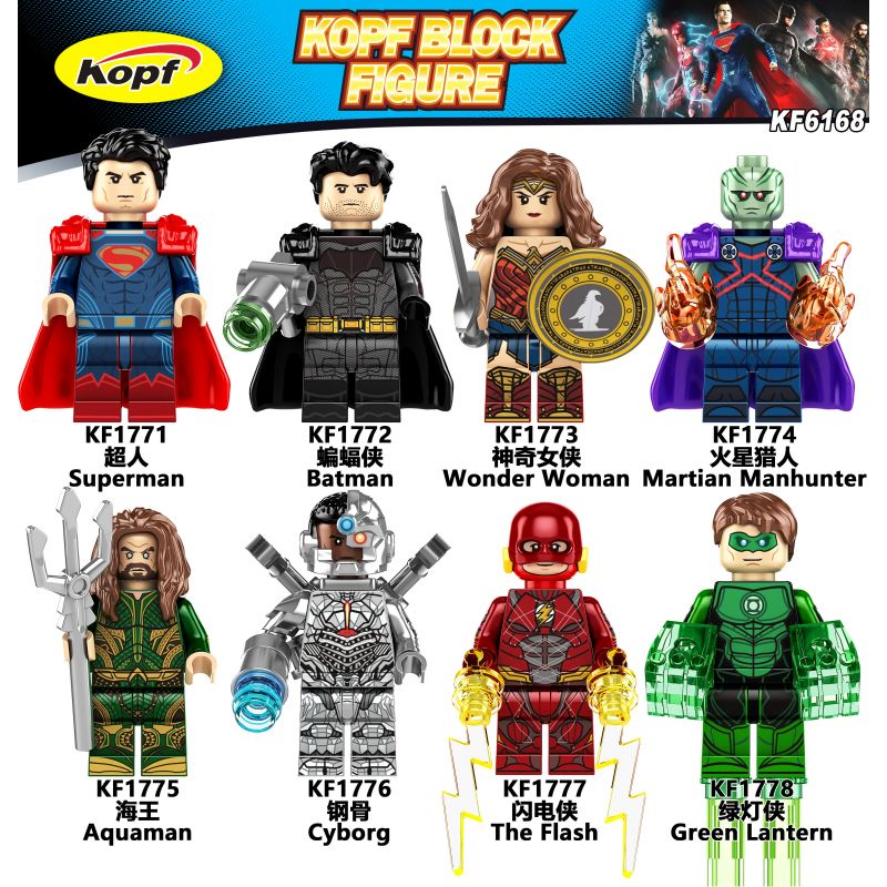 KOPF KF6168 6168 KF1771 1771 KF1772 1772 KF1773 1773 KF1774 1774 KF1775 1775 KF1776 1776 KF1777 1777 KF1778 1778 non  LIÊN MINH CÔNG LÝ 8 NHÂN VẬT NHỎ bộ đồ chơi xếp lắp ráp ghép mô hình Collectable Minifigures JUSTICE LEAGUE Búp Bê Sưu Tầm