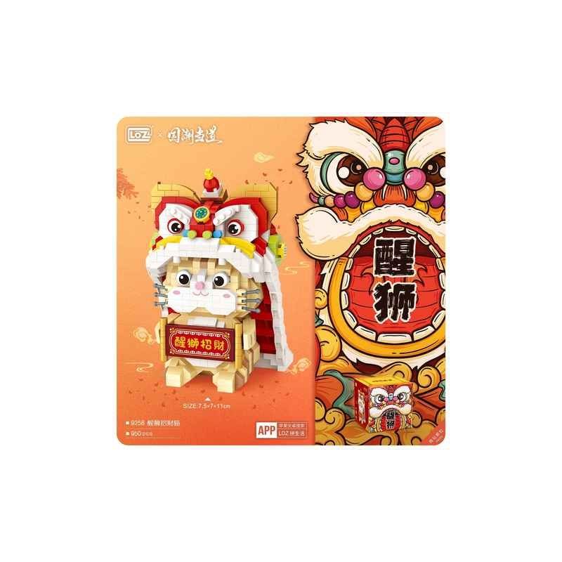 LOZ 9258 non  MÚA SƯ TỬ bộ đồ chơi xếp lắp ráp ghép mô hình Chinese Traditional Festivals Lễ Hội Cổ Truyền