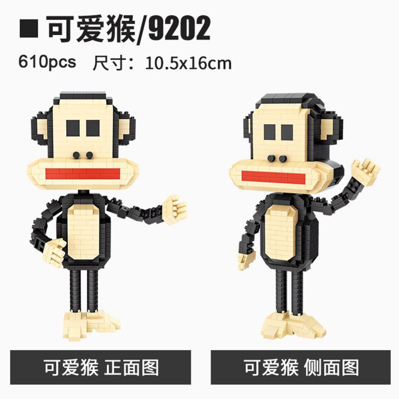 LOZ 9202 non  KHỈ DỄ THƯƠNG bộ đồ chơi xếp lắp ráp ghép mô hình Creator Sáng Tạo 610 khối