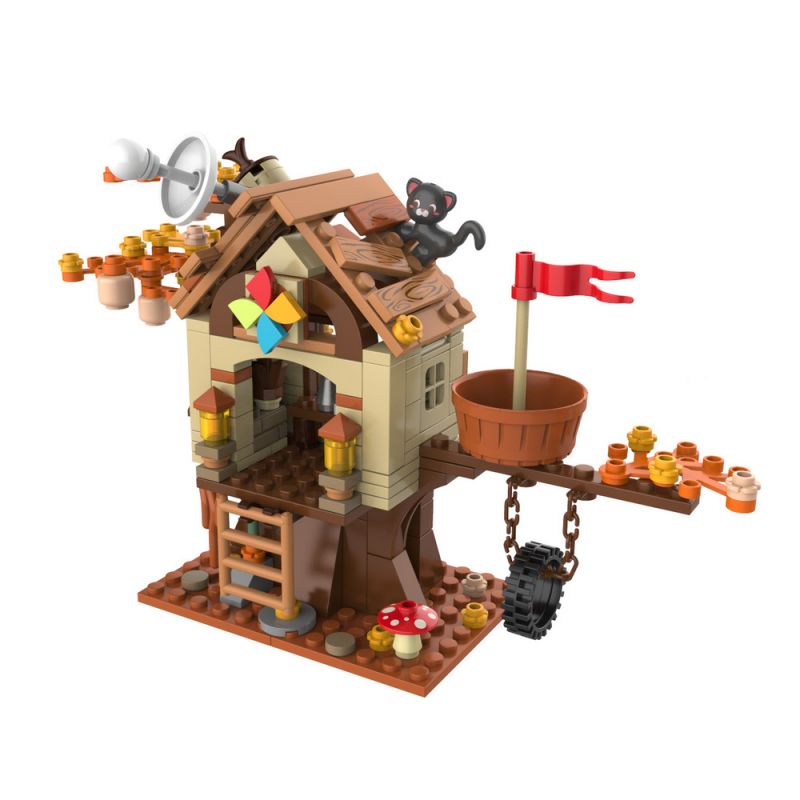 JAKI JK6332 6332 non  NHÀ CÂY NHỎ RỪNG bộ đồ chơi xếp lắp ráp ghép mô hình 220 khối