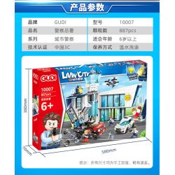 GUDI 10007 non  TRỤ SỞ CẢNH SÁT bộ đồ chơi xếp lắp ráp ghép mô hình Police LIVIN'CITY POLICE HEADQUARTERS 887 khối