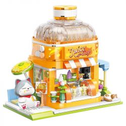 KEEPPLEY K28017 28017 non  CỬA HÀNG NƯỚC TRÁI CÂY MÀU XANH VÀ TRẮNG bộ đồ chơi xếp lắp ráp ghép mô hình LOVELY STREET