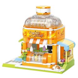 KEEPPLEY K28017 28017 non  CỬA HÀNG NƯỚC TRÁI CÂY MÀU XANH VÀ TRẮNG bộ đồ chơi xếp lắp ráp ghép mô hình LOVELY STREET