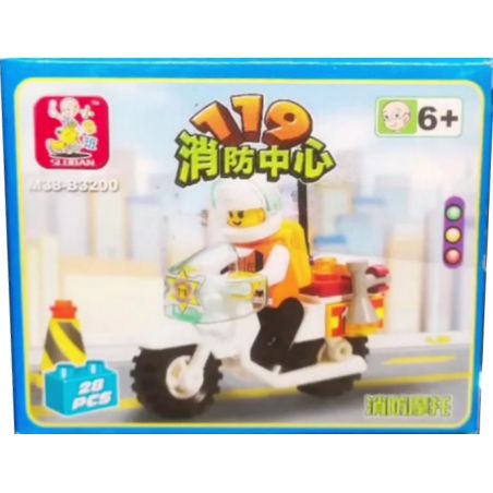 SLUBAN M38-B3200 B3200 3200 M38B3200 38-B3200 non  XE MÁY CHỮA CHÁY bộ đồ chơi xếp lắp ráp ghép mô hình Fire Rescure Cứu Hỏa 28 khối