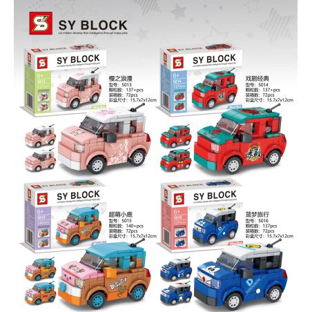 SHENG YUAN SY 5013 5014 5015 5016 non  WULING HONGGUANG MINI EV 4 SAKURA LÃNG MẠN KINH ĐIỂN KỊCH TÍNH THÁC SIÊU DỄ THƯƠNG DU LỊCH TRONG MƠ XANH bộ đồ chơi xếp lắp ráp ghép mô hình Speed Champions Racing Cars Đua Xe Công Thức 137 khối