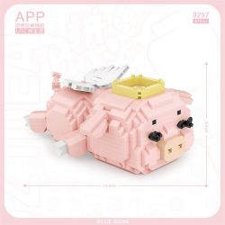 LOZ 9257 non  LỢN THIÊN THẦN bộ đồ chơi xếp lắp ráp ghép mô hình Creator Sáng Tạo 870 khối