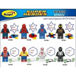 KOPF KF6024 6024 KF298 KF299 KF300 KF301 KF302 KF303 KF304 KF305 non  NGƯỜI NHỆN 8 NHÂN VẬT NHỎ bộ đồ chơi xếp lắp ráp ghép mô hình Marvel Super Heroes Siêu Anh Hùng Marvel