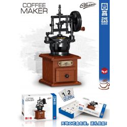 ZHEGAO 00984 non  MÁY PHA CÀ PHÊ CỔ ĐIỂN bộ đồ chơi xếp lắp ráp ghép mô hình Creator RETRO CLASSIC COFFEE MAKER Sáng Tạo 467 khối