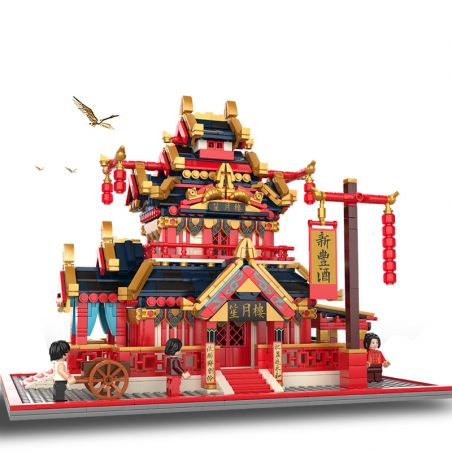 JAKI JK2350 2350 non  NHÀ HÀNG SHENGYUELOU SHENGTANG bộ đồ chơi xếp lắp ráp ghép mô hình Modular Buildings Mô Hình Nhà Cửa 2055 khối