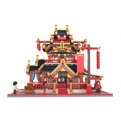 JAKI JK2350 2350 non  NHÀ HÀNG SHENGYUELOU SHENGTANG bộ đồ chơi xếp lắp ráp ghép mô hình Modular Buildings Mô Hình Nhà Cửa 2055 khối