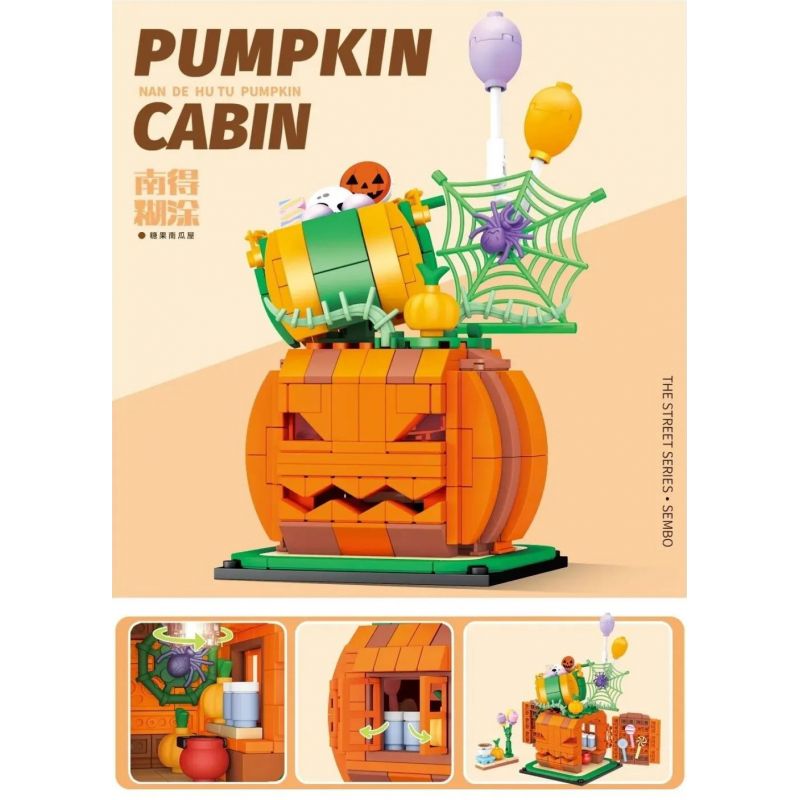 SEMBO 601624 SHENG YUAN SY 5215 non  CHIẾU SÁNG BÍ NGÔ bộ đồ chơi xếp lắp ráp ghép mô hình Creator PUMPKIN CABIN Sáng Tạo 335 khối