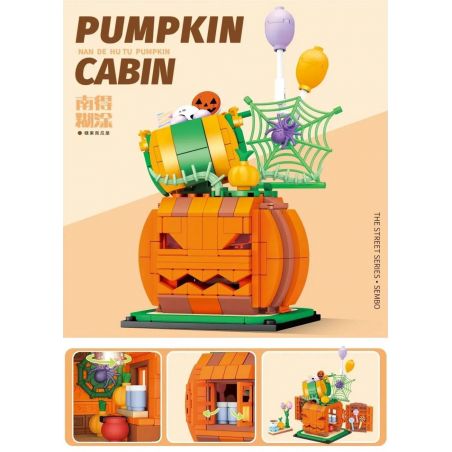 SEMBO 601624 SHENG YUAN SY 5215 non  CHIẾU SÁNG BÍ NGÔ bộ đồ chơi xếp lắp ráp ghép mô hình Creator PUMPKIN CABIN Sáng Tạo 335 khối
