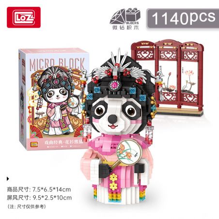 LOZ 8108 non  TINH HOA TRUNG QUỐC PANDA TRONG CHIẾC ÁO bộ đồ chơi xếp lắp ráp ghép mô hình Brickheadz Nhân Vật Đầu To 1140 khối