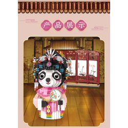 LOZ 8108 non  TINH HOA TRUNG QUỐC PANDA TRONG CHIẾC ÁO bộ đồ chơi xếp lắp ráp ghép mô hình Brickheadz Nhân Vật Đầu To 1140 khối