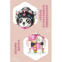 LOZ 8108 non  TINH HOA TRUNG QUỐC PANDA TRONG CHIẾC ÁO bộ đồ chơi xếp lắp ráp ghép mô hình Brickheadz Nhân Vật Đầu To 1140 khối