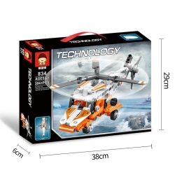 RUIZHI BEE 834 non  MÁY BAY TRỰC THĂNG CỨU HỘ bộ đồ chơi xếp lắp ráp ghép mô hình  Kỹ Thuật Công Nghệ Cao Mô Hình Phương Tiện 204 khối