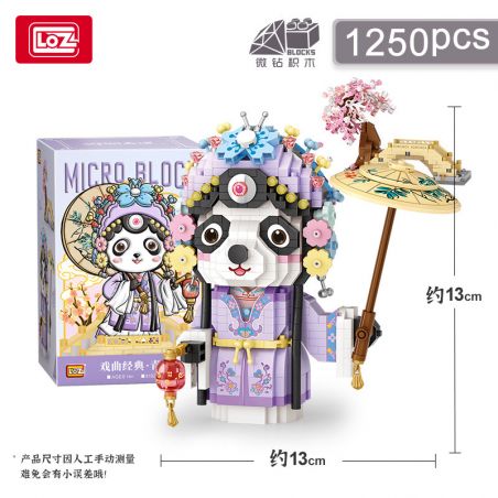 LOZ 8102 non  TINH HOA QUỐC GIA TSING YI PANDA bộ đồ chơi xếp lắp ráp ghép mô hình Brickheadz Nhân Vật Đầu To 1250 khối