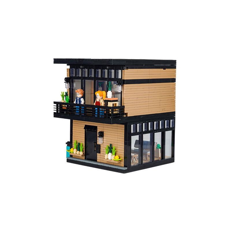 JIALE ZHUAN 61001 non  NGÔI NHÀ HIỆN ĐẠI bộ đồ chơi xếp lắp ráp ghép mô hình 1095 khối