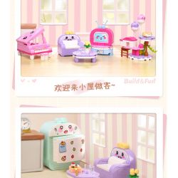 Enlighten 35016 Qman 35016 non  NUAN LIFE BLIND BOX 10 MẪU KHUNG LEO CHO MÈO BÀN TRANG ĐIỂM ĐÀN PIANO NHỎ GHẾ SOFA TV CHĂN TỦ LẠNH CON LĂN MÁY NƯỚNG BÁNH MÌ BỒN TẮM bộ đồ chơi xếp lắp ráp ghép mô hình Tastingbrick BUILD&FUN