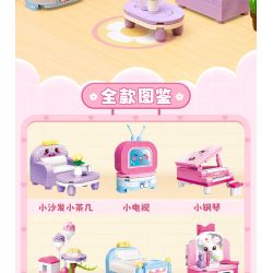 Enlighten 35016 Qman 35016 non  NUAN LIFE BLIND BOX 10 MẪU KHUNG LEO CHO MÈO BÀN TRANG ĐIỂM ĐÀN PIANO NHỎ GHẾ SOFA TV CHĂN TỦ LẠNH CON LĂN MÁY NƯỚNG BÁNH MÌ BỒN TẮM bộ đồ chơi xếp lắp ráp ghép mô hình Tastingbrick BUILD&FUN