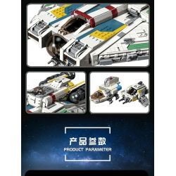 SUPER 18K K110 non  TÀU VŨ TRỤ BÓNG MA KHÁNG CHIẾN bộ đồ chơi xếp lắp ráp ghép mô hình Star Wars GHOST VCX-100 LIGHT FREIGHTER Chiến Tranh Giữa Các Vì Sao 4577 khối