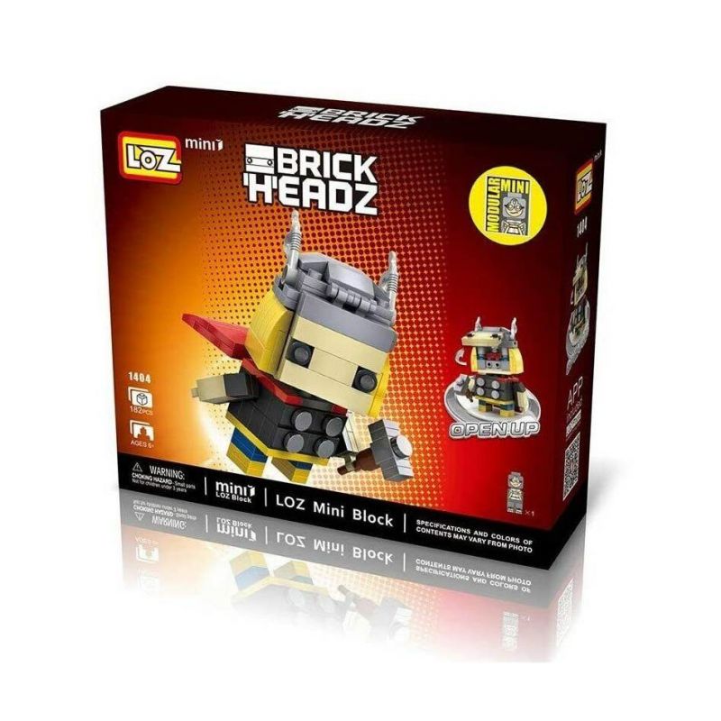 LOZ 1404 non  THẦN SẤM bộ đồ chơi xếp lắp ráp ghép mô hình Marvel Super Heroes Siêu Anh Hùng Marvel 182 khối