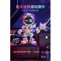 SEMBO 203401 non  NGƯỜI ĐI BỘ NGOÀI KHÔNG GIAN bộ đồ chơi xếp lắp ráp ghép mô hình 818 khối