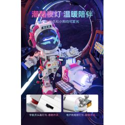 SEMBO 203401 non  NGƯỜI ĐI BỘ NGOÀI KHÔNG GIAN bộ đồ chơi xếp lắp ráp ghép mô hình 818 khối