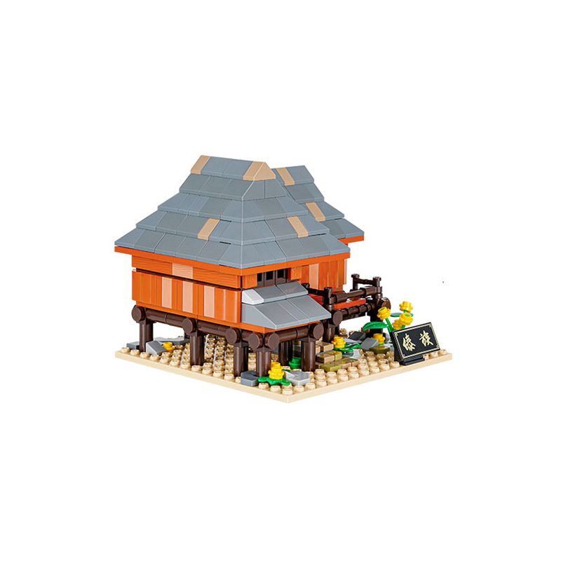 JIALE ZHUAN 81003 non  NHÀ DÂN GIAN ĐẠI bộ đồ chơi xếp lắp ráp ghép mô hình CHINESE TRADITIONAL HOUSE 392 khối
