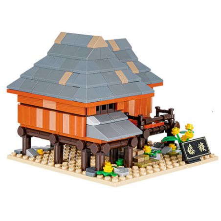 JIALE ZHUAN 81003 non  NHÀ DÂN GIAN ĐẠI bộ đồ chơi xếp lắp ráp ghép mô hình CHINESE TRADITIONAL HOUSE 392 khối