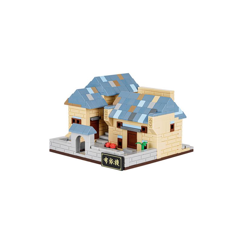JIALE ZHUAN 81002 non  NHÀ DÂN GIAN BUYI bộ đồ chơi xếp lắp ráp ghép mô hình CHINESE TRADITIONAL HOUSE 394 khối