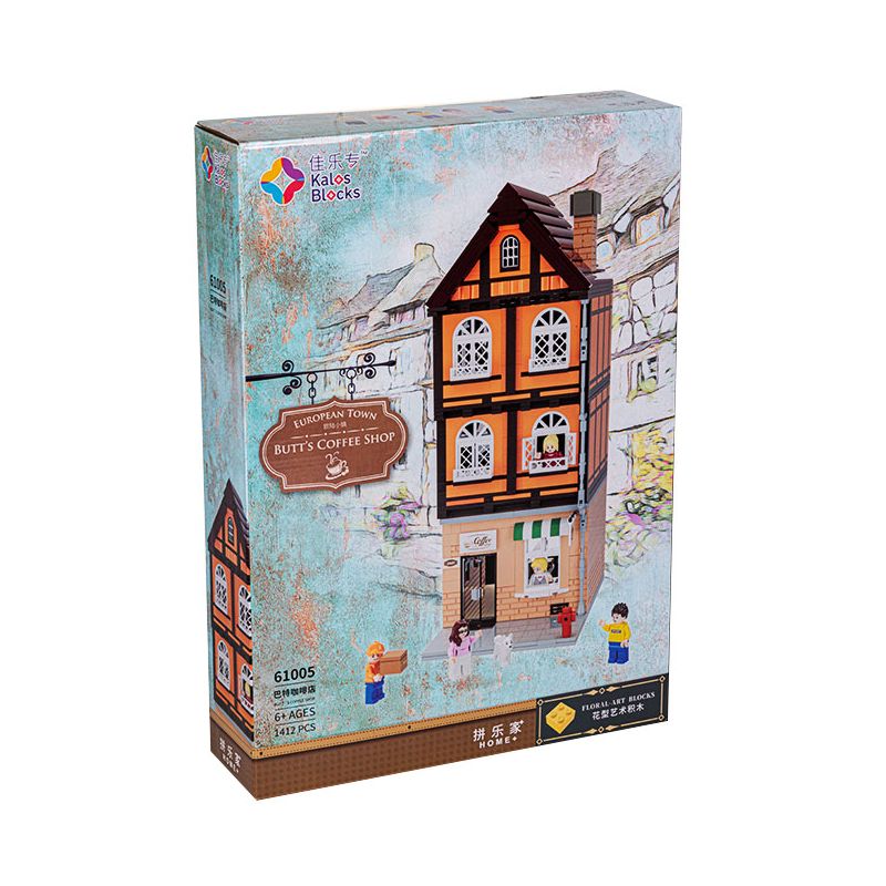 JIALE ZHUAN 61005 non  QUÁN CÀ PHÊ CỦA BART bộ đồ chơi xếp lắp ráp ghép mô hình BUTT'S COFFEE SHOP 1412 khối