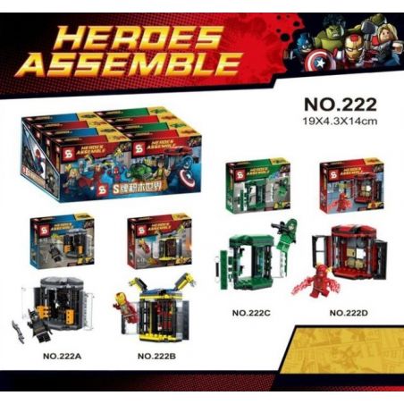 SHENG YUAN SY SY222 non  GANAKU 4 KIỂU BATMAN IRON GREEN ARROW FLASH bộ đồ chơi xếp lắp ráp ghép mô hình Marvel Super Heroes HEROES ASSMBLE Siêu Anh Hùng Marvel 482 khối