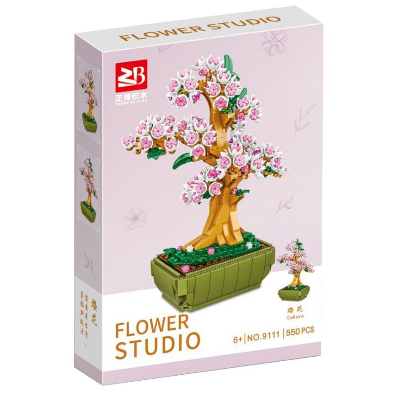 FAIR 9111 non  HOA ANH ĐÀO bộ đồ chơi xếp lắp ráp ghép mô hình Flowers SAKURA 550 khối