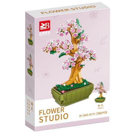 FAIR 9111 non  HOA ANH ĐÀO bộ đồ chơi xếp lắp ráp ghép mô hình Flowers SAKURA 550 khối