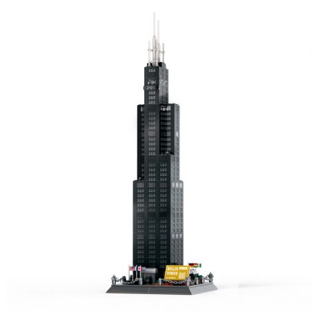 WANGE 5228 non  TÒA NHÀ WILLIS CHICAGO HOA KỲ bộ đồ chơi xếp lắp ráp ghép mô hình Buildings WILLIS TOWER 1241 khối