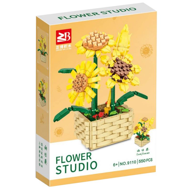 FAIR 9110 non  HƯỚNG DƯƠNG bộ đồ chơi xếp lắp ráp ghép mô hình Flowers SUNFLOWER Hoa 550 khối