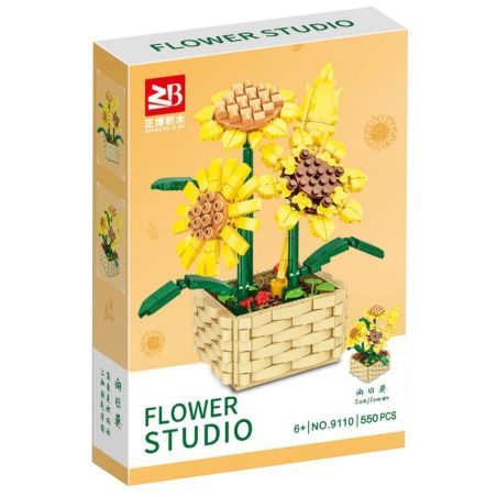 FAIR 9110 non  HƯỚNG DƯƠNG bộ đồ chơi xếp lắp ráp ghép mô hình Flowers SUNFLOWER Hoa 550 khối