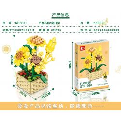 FAIR 9110 non  HƯỚNG DƯƠNG bộ đồ chơi xếp lắp ráp ghép mô hình Flowers SUNFLOWER Hoa 550 khối