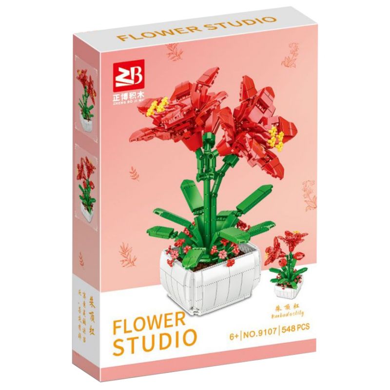 FAIR 9107 non  HÀ MÃ bộ đồ chơi xếp lắp ráp ghép mô hình Flowers BARBADOSLILY Hoa 548 khối