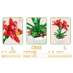 FAIR 9107 non  HÀ MÃ bộ đồ chơi xếp lắp ráp ghép mô hình Flowers BARBADOSLILY Hoa 548 khối