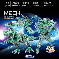 ZHEGAO Q6004 6004 non  BA BIẾN ĐỔI CƠ KHÍ SPINOSAURUS bộ đồ chơi xếp lắp ráp ghép mô hình 1156 khối