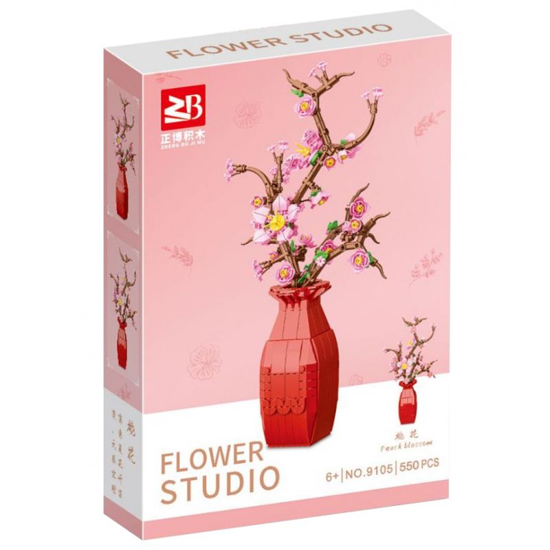 FAIR 9105 non  HOA ĐÀO bộ đồ chơi xếp lắp ráp ghép mô hình Flowers PEACH BLOSSOM 550 khối