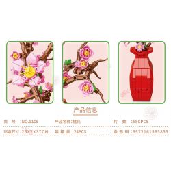 FAIR 9105 non  HOA ĐÀO bộ đồ chơi xếp lắp ráp ghép mô hình Flowers PEACH BLOSSOM 550 khối