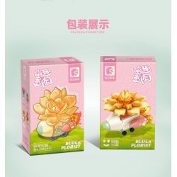 SEMBO 611044 non  TÊN LỬA SIÊU DỄ THƯƠNG bộ đồ chơi xếp lắp ráp ghép mô hình BLOCK FLORIST 137 khối